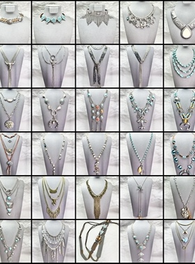 欧美外贸饰品老货项链品牌复古银长款项链西部牛仔风波西米亚打标