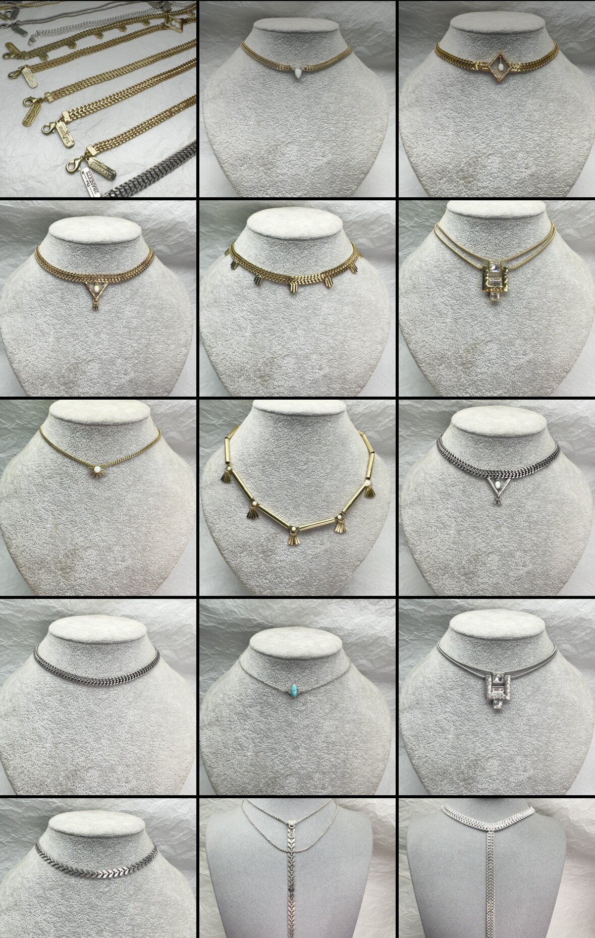 欧美外贸饰品打标款卡脖复古金复古银项链女锁骨链长颈链老货孤品