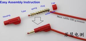 。纯铜镀金4mm香蕉插头 可叠加续插活动伸缩护套插头 高压连接器