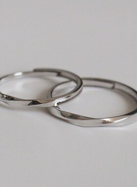 925纯银莫比乌斯开口情侣对戒