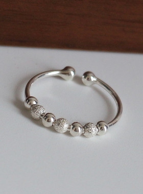 女925纯银简约开口戒指