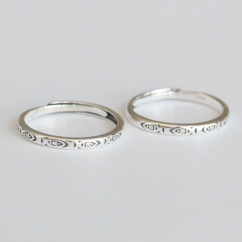 复古S925纯银戒指开口戒小鱼小众设计指环手指闺蜜对戒食指戒女潮,饰品/流行首饰/时尚饰品新,戒指/指环,淘宝优惠券,粉丝福利购,淘宝优惠卷