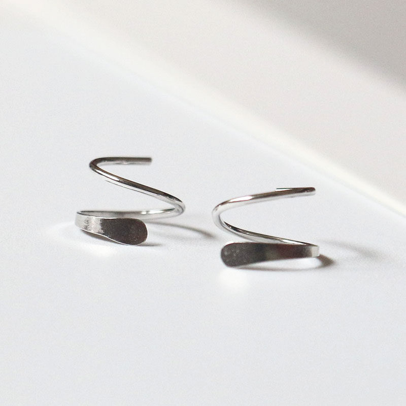 极简风几何旋转耳环女小耳垂韩版