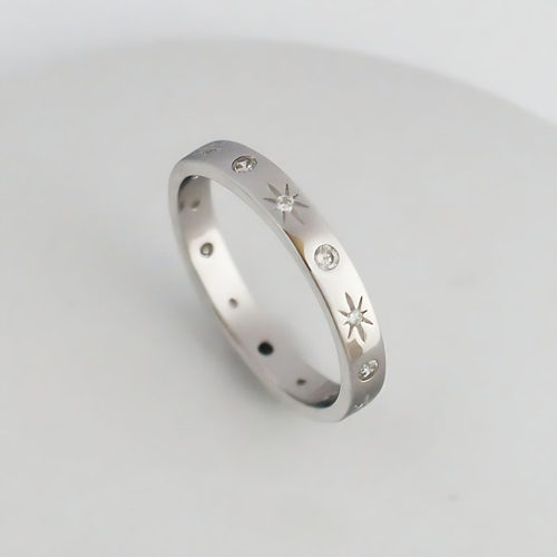 Kissilver女S925纯银微镶戒指