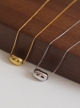 S925纯银红豆相思豆项链女轻奢