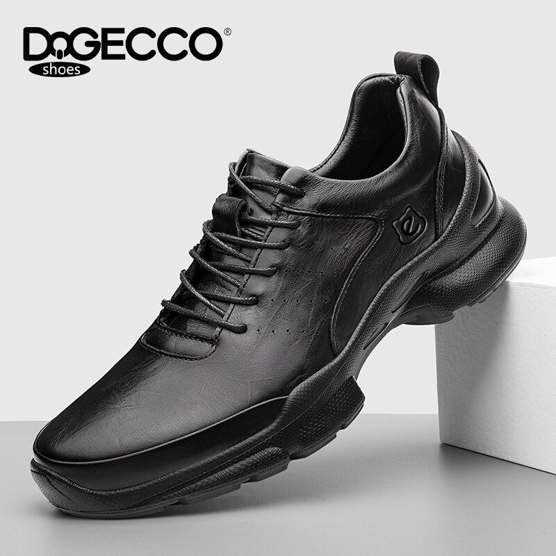 DQGECCO爱步特伦春季款休闲皮鞋男士商务通勤鞋厚底增高中年皮鞋