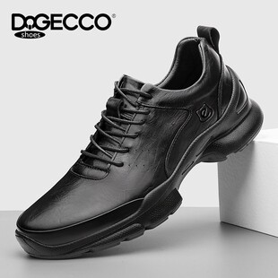 款 厚底增高中年皮鞋 休闲皮鞋 商务通勤鞋 男士 DQGECCO爱步特伦春季