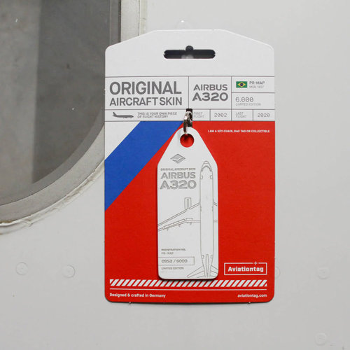 德国AviationTag 巴西天马航空A320 退役飞机蒙皮钥匙扣行李牌