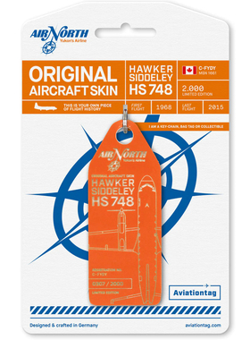 德国Aviationtag 北方航空 HS748 退役飞机蒙皮行李牌钥匙扣礼物