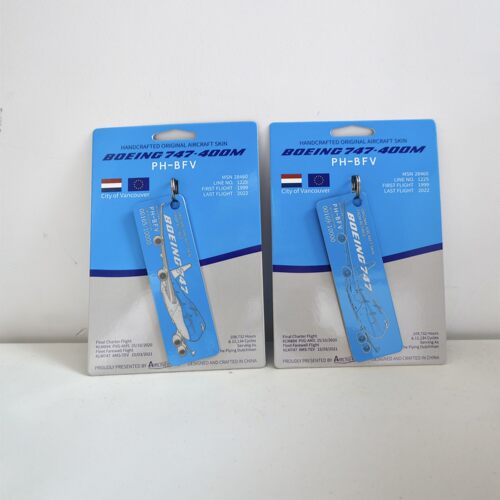 Airlinertags 荷兰皇家航空KLM波音747-400M飞机蒙皮钥匙扣行李牌
