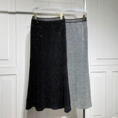 时尚 高腰华丽亮片中长半身裙春夏新款 显高显瘦百搭洋气鱼尾裙