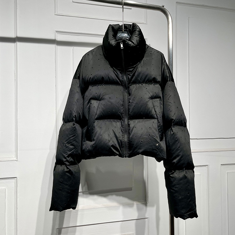 亮钻短款立领洋气百搭百搭羽绒服