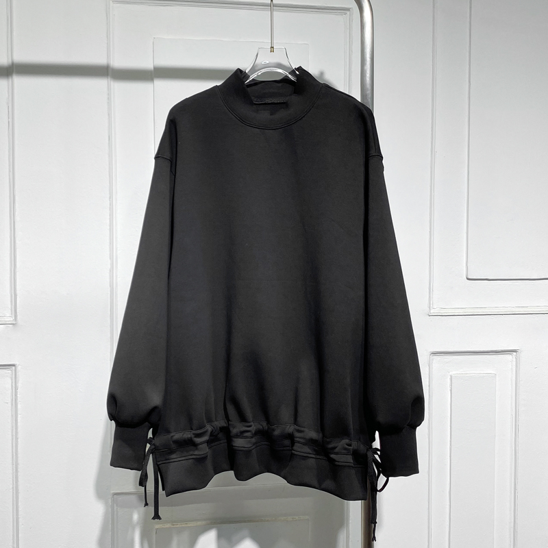 空气层抽褶纯色时尚收腰显瘦卫衣