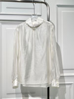 French elegant style, semi-high-neck long-sleeved shirt, new autumn style, loose, concealing, comfortable, light and comfortable top trend thumbnail 6