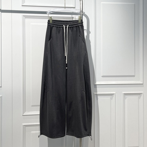 美式休闲显瘦酵洗弯刀阔腿休闲裤