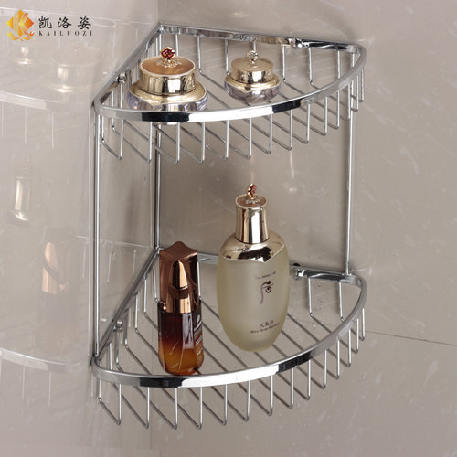 浴室置物架304不锈钢双层价格 浴室置物架304不锈钢双层图片 星期三