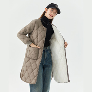 秋冬季棉衣服女士中长款轻薄修身内胆保暖百搭外套时尚妈妈装棉袄