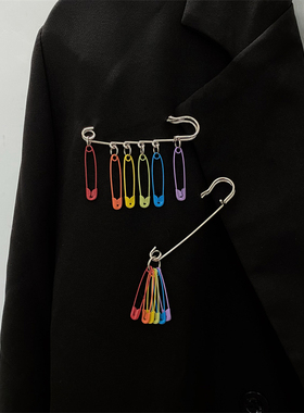 多功能胸花简约胸针彩虹彩色收腰扣针日系复古多巴胺帽子衣服配饰