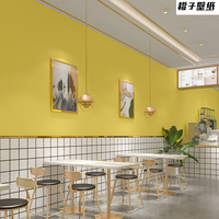 墙纸自粘商用网红麻辣烫小吃店餐饮店奶茶店餐厅墙面壁纸店铺装修