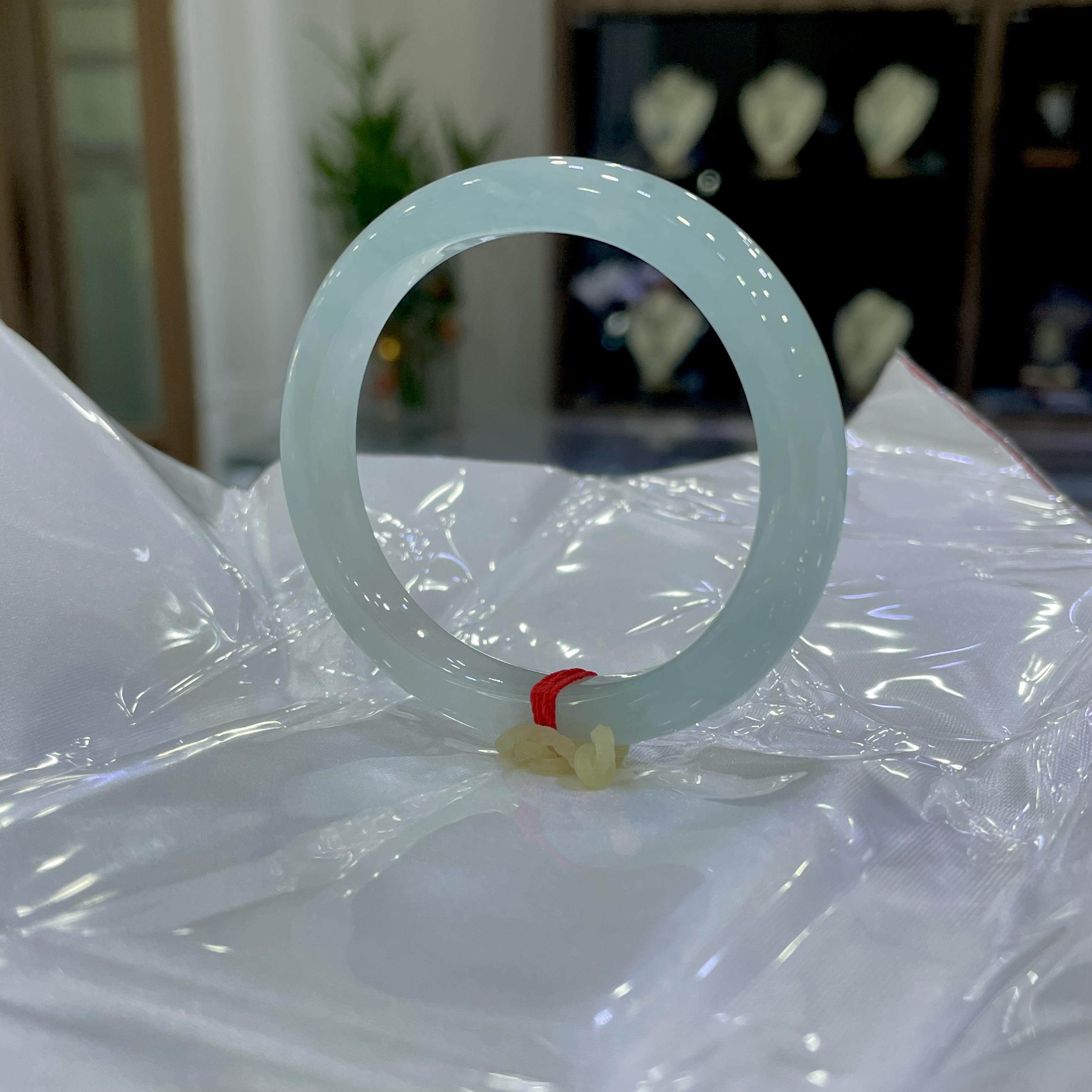 缅甸天然翡翠A货冰胶细条贵妃53圈口品质翡翠手镯精品玉石美人镯