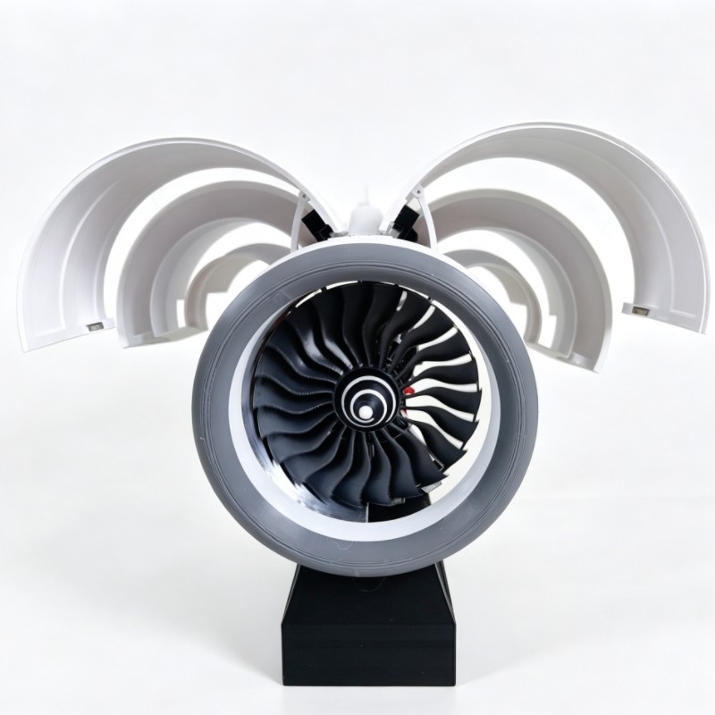A380飞机发动机模型玩具摆件3d打印37厘米带整流罩可启动拼装模型