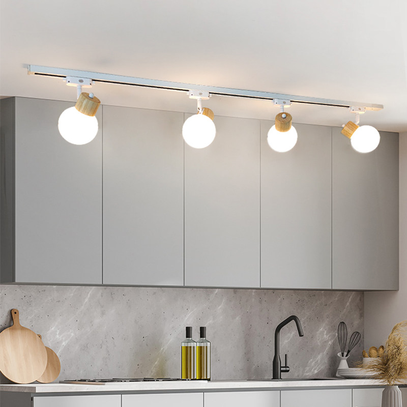 简约家用轨道灯全光谱护眼三色变光木艺玻璃万向日式散光明装射灯,家装灯饰光源,轨道灯,淘宝优惠券,粉丝福利购,淘宝优惠卷