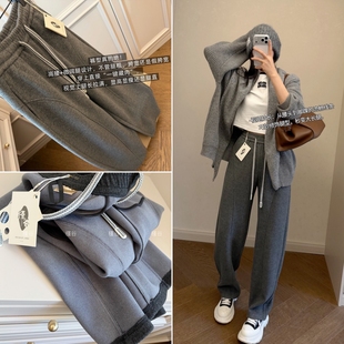 加厚垂顺版 800g啊 直筒阔腿裤 梨形天菜秋冬醋酸羊毛裤 一条过冬