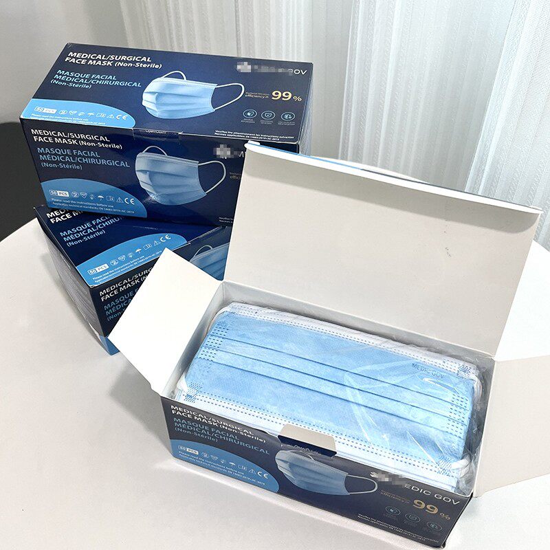 满3盒包邮 每盒有50个装!!高级别防护 三层防护一次性口罩蓝色