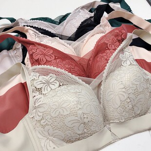 满2包邮！BC罩杯中薄文胸宽肩带收副乳大码无钢圈聚拢调整型内衣