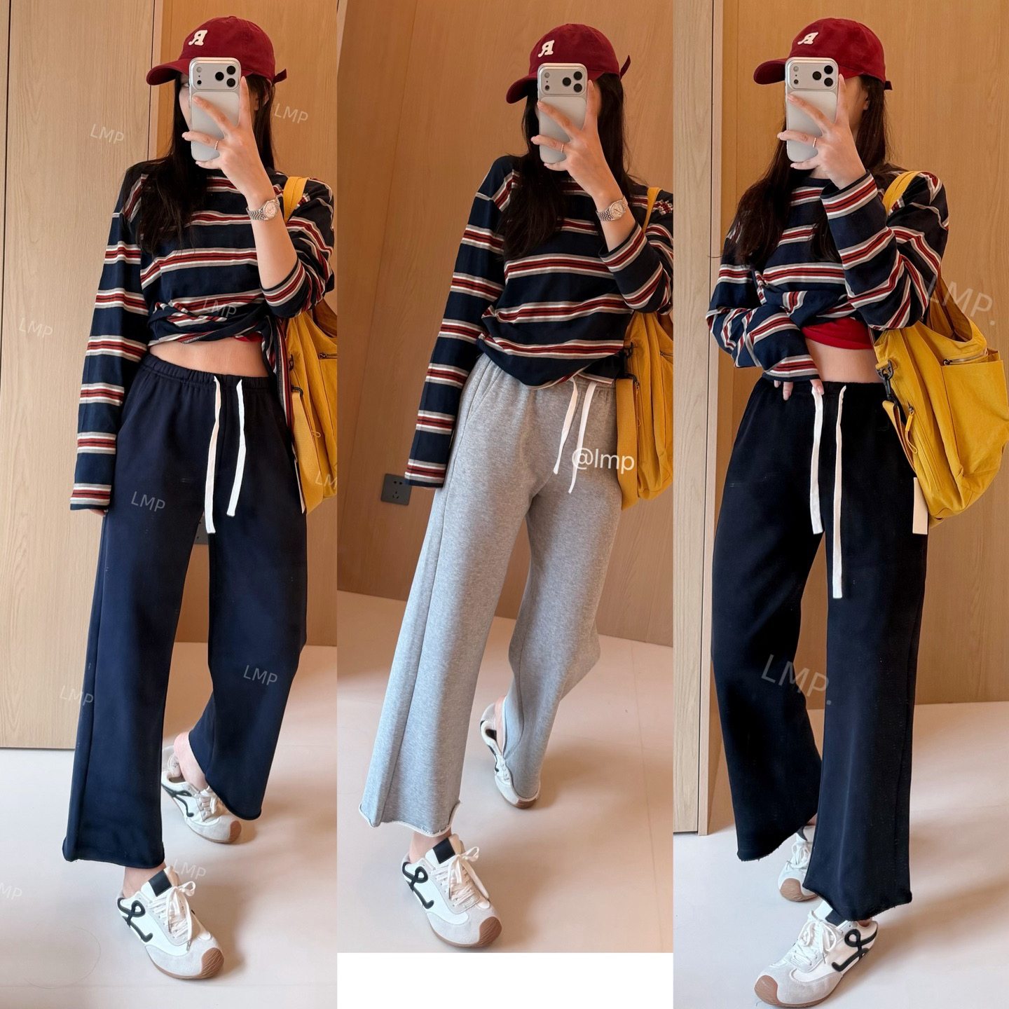 低调老钱风 简约高级松弛显瘦九分微喇裤 原生小毛边女士卫裤