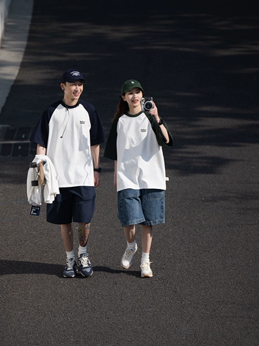 Хлопковая японская футболка, рубашка, короткий рукав