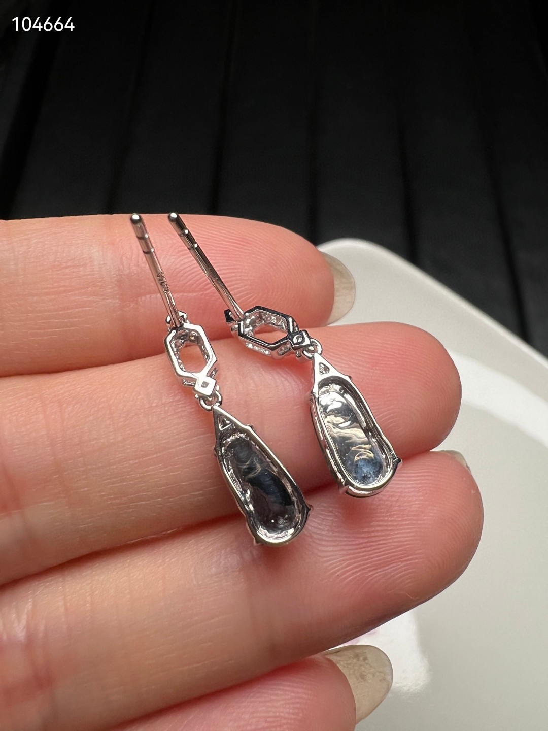 18k金钻石镶嵌冰种阳绿翡翠如意耳坠耳环精品时尚百搭色阳送证书