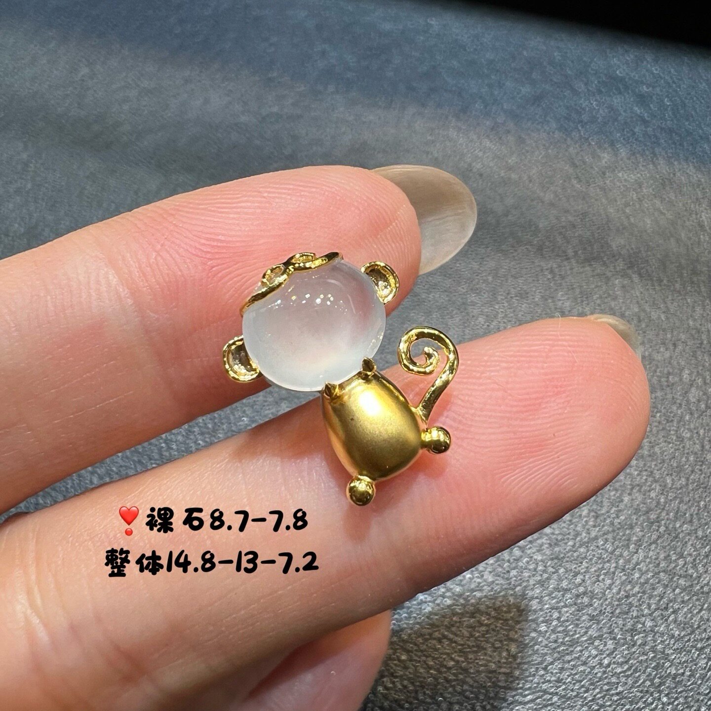 18k金钻石镶嵌高冰种起光翡翠缅甸翡翠