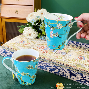 陶瓷马克杯创意情侣水杯早餐杯咖啡杯茶杯骨瓷家用喝水杯子伴手礼