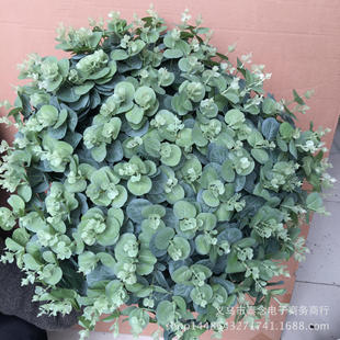 单束假花仿真绿植尤加利枝叶植物小草塑料花花槽隔断插花绿草绿萝