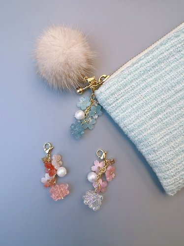 原创手作 金平糖花花挂件 翻包挂件 包挂 拉链扣挂件 万能扣