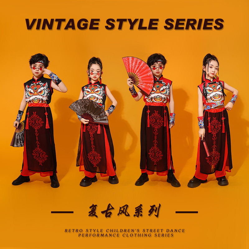儿童中国风民族舞国潮演出服
