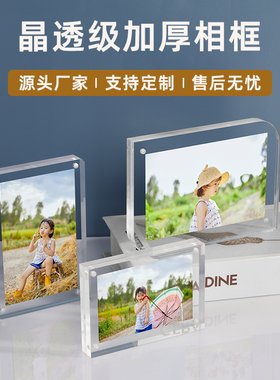 亚克力7寸韩式风透明摆台相框
