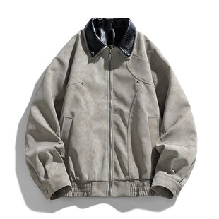 皮衣2026新款 美式 复古男士 潮牌男装 痞帅皮夹克外套男潮流帅气秋季