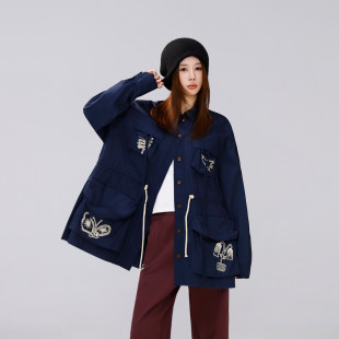 定制女装 外套复古户外多口袋上衣0891 100%匹马棉工装