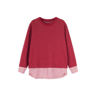 定制女装 绵羊毛莫代尔棉拼接卫衣宽松大廓形外套0907