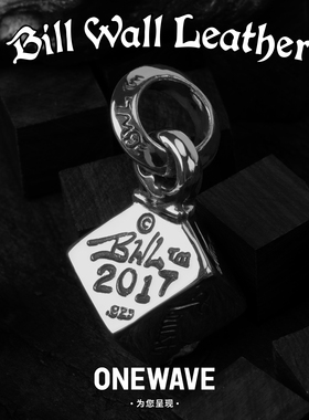 BillWallLeather官方正品纯银骰子吊坠 BWL项链方块色子银饰
