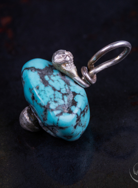 高山隆 银骷髅松石随形吊坠 stoplight项链挂饰