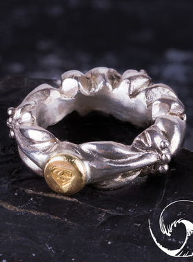 高山隆 十字花点金戒指 stoplight尾戒指环