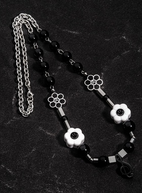 Salute黑色音符珍珠项链笑脸雏菊嘻哈evae邓紫棋同款