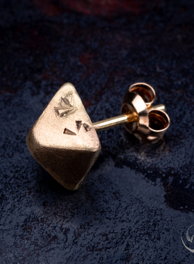 高山隆全金耳钉 stoplight新款潮流纯金耳饰