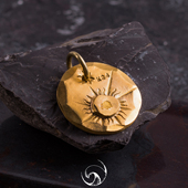 stoplight刻花吊坠定制美式 高山隆 3cm全金24k金饼金环 机车项链