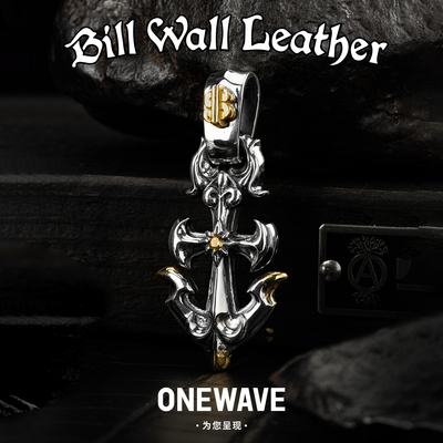 BWL美金银环黄托帕鎏金船锚吊坠