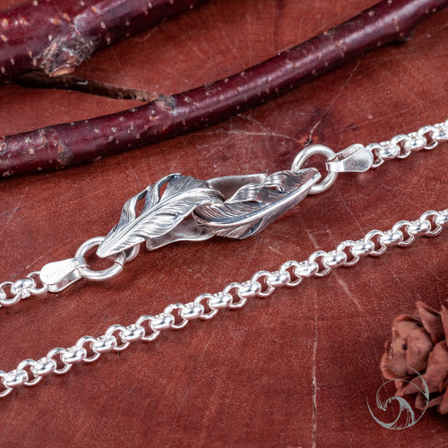 【国内现货羽毛扣银链全新银饰