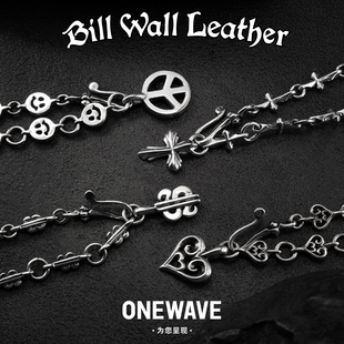【国内现货】BillWallLeather反战笑脸和平手链BWL925纯银饰品